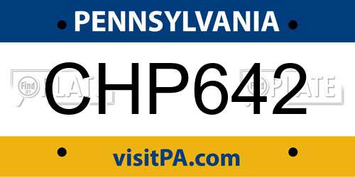 CHP642 Pennsylvania License Plate