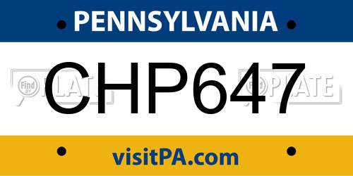 CHP647 Pennsylvania License Plate