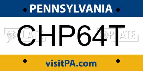 CHP64T Pennsylvania License Plate