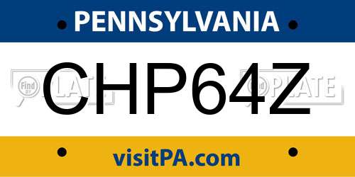 CHP64Z Pennsylvania License Plate