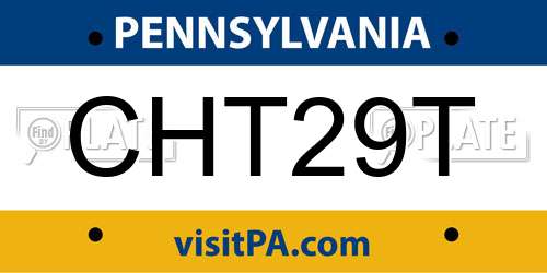 CHT29T Pennsylvania License Plate