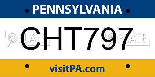 CHT797 Pennsylvania License Plate