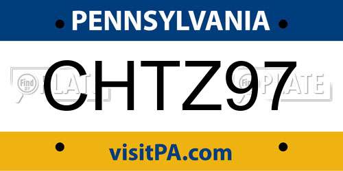 CHTZ97 Pennsylvania License Plate
