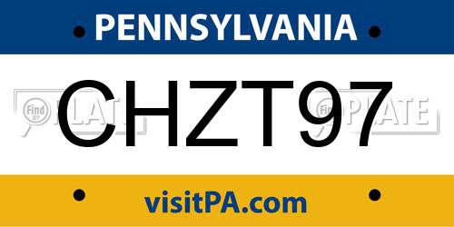CHZT97 Pennsylvania License Plate