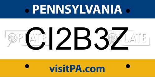 CI2B3Z Pennsylvania License Plate