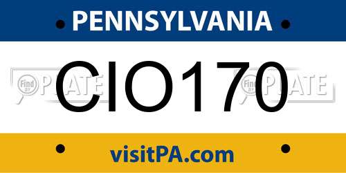 CIO170 Pennsylvania License Plate