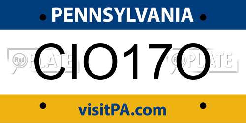 CIO17O Pennsylvania License Plate