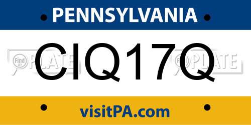 CIQ17Q Pennsylvania License Plate