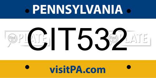 CIT532 Pennsylvania License Plate
