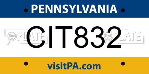 CIT832 Pennsylvania License Plate