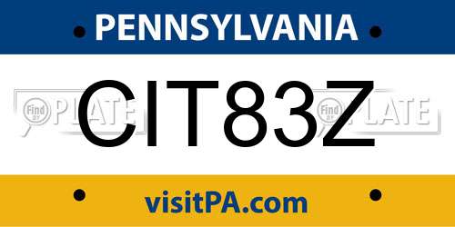 CIT83Z Pennsylvania License Plate