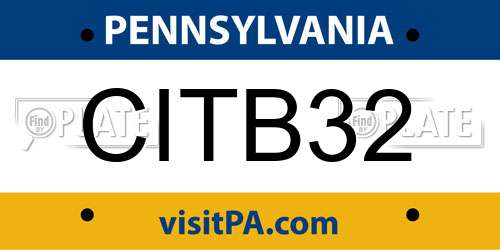 CITB32 Pennsylvania License Plate