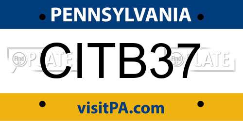 CITB37 Pennsylvania License Plate