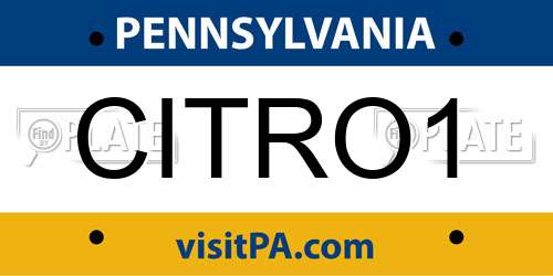 CITRO1 Pennsylvania License Plate