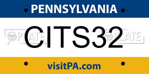 CITS32 Pennsylvania License Plate