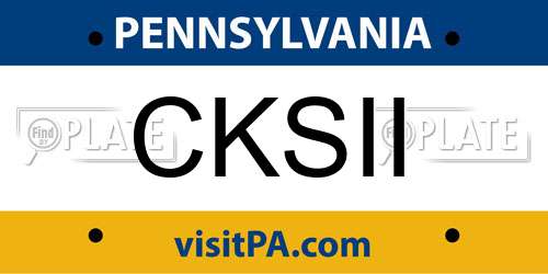 CKSII Pennsylvania License Plate