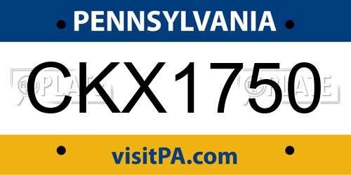 CKX1750 Pennsylvania License Plate