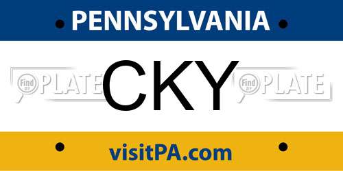 CKY Pennsylvania License Plate