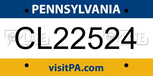CL22524 Pennsylvania License Plate