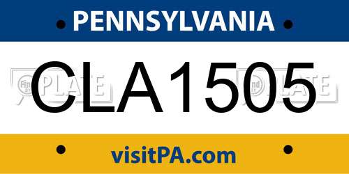 CLA1505 Pennsylvania License Plate