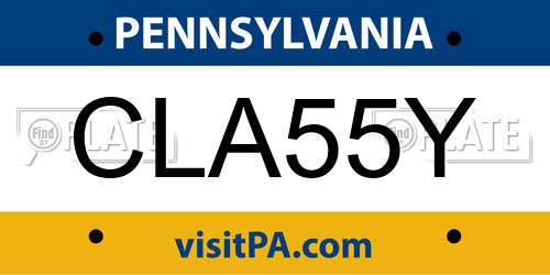 CLA55Y Pennsylvania License Plate