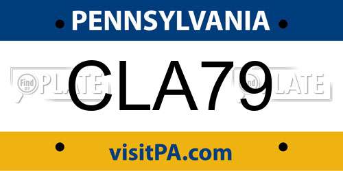 CLA79 Pennsylvania License Plate