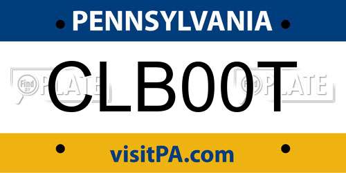 CLB00T Pennsylvania License Plate
