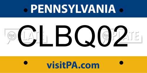 CLBQ02 Pennsylvania License Plate