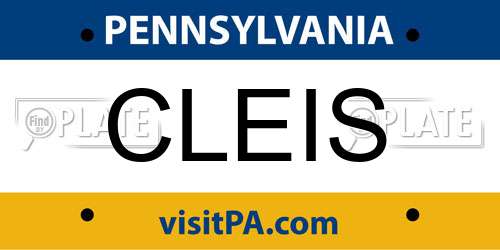 CLEIS Pennsylvania License Plate