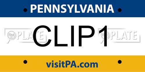 CLIP1 Pennsylvania License Plate