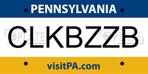 CLKBZZB Pennsylvania License Plate