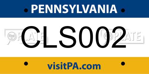 CLS002 Pennsylvania License Plate