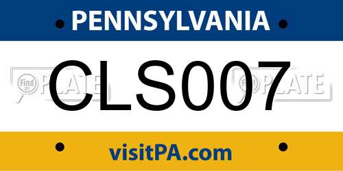CLS007 Pennsylvania License Plate