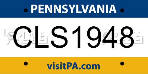 CLS1948 Pennsylvania License Plate