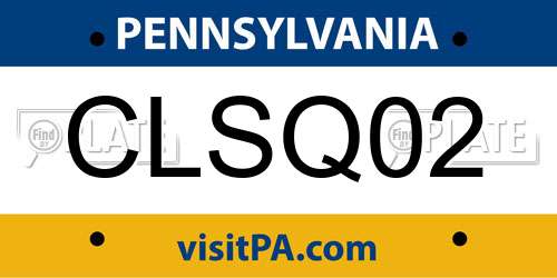 CLSQ02 Pennsylvania License Plate