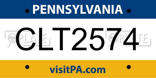 CLT2574 Pennsylvania License Plate