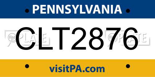 CLT2876 Pennsylvania License Plate