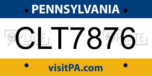 CLT7876 Pennsylvania License Plate