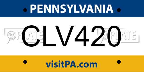 CLV420 Pennsylvania License Plate