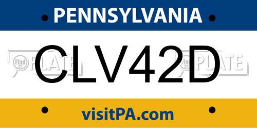 CLV42D Pennsylvania License Plate