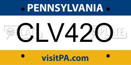 CLV42O Pennsylvania License Plate