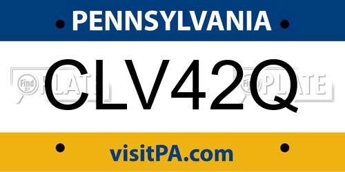 CLV42Q Pennsylvania License Plate