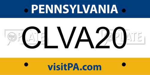 CLVA20 Pennsylvania License Plate