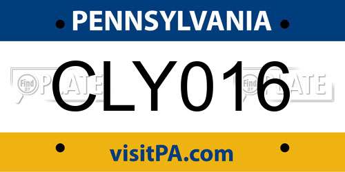 CLY016 Pennsylvania License Plate