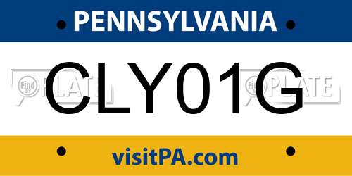CLY01G Pennsylvania License Plate