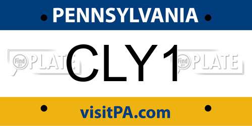 CLY1 Pennsylvania License Plate