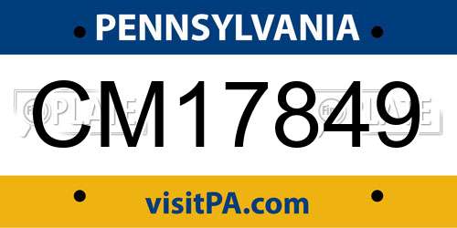 CM17849 Pennsylvania License Plate