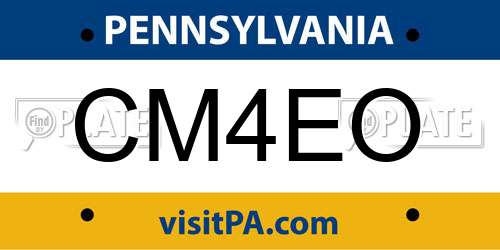 CM4EO Pennsylvania License Plate