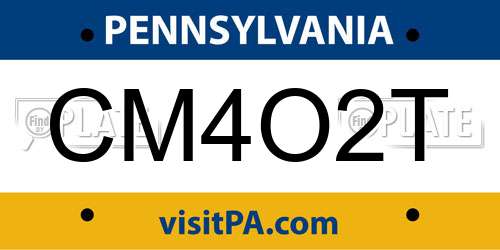 CM4O2T Pennsylvania License Plate