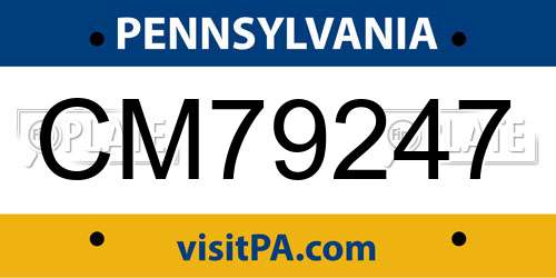 CM79247 Pennsylvania License Plate